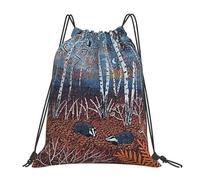 GTTDFASJ drawstring backpack The Badgers Of Autumn Wood Backpacks Multi-function Portable Sports Bag Book Bags For Man Woman Students