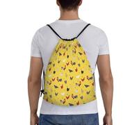 GTTDFASJ drawstring bag Chicken Farm Backpacks Casual Portable Drawstring Bundle Pocket Book Bags For Man Woman Students
