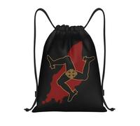 GTTDFASJ drawstring bag Custom Isle Of Man Flag Men Women Foldable Gym Sports Sackpack Motor TT Racing Shopping Backpacks