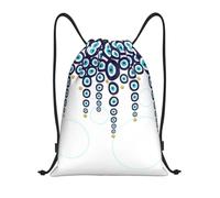GTTDFASJ drawstring bag Custom Mediterranean Evil Eye Hanging Beads for Shopping Yoga Backpacks Tribes Amulet Art Sports Gym Sackpack