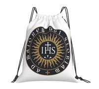 GTTDFASJ drawstring bag Ignatius Of Loyola Society Of Jesus Backpacks Casual Portable Drawstring Bundle Pocket Storage Bag Book Bags Man Woman School