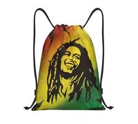 GTTDFASJ Drawstring Bag Jamaica Reggae Rock Bob Marley Drawstring Backpack Sports Gym Bag for Women Men Shopping Sackpack