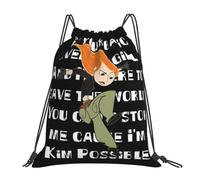 GTTDFASJ drawstring bag Kim Possible Backpacks Fashion Portable Drawstring Bundle Pocket Sports Bag Book Bags For Travel Students