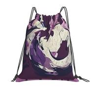 GTTDFASJ drawstring bag Monster Hunter Rise Mizutsune Kanji Icon Backpacks Fashion Portable Sports Bag Book Bags For Man Woman School
