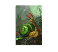 GTTHOK Animal Artwork Poster Stubborn Snail Decorative Painting Canvas Art Picture 12x18inch(30x45cm)