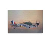 GTTHOK British WW2 Vintage Military Aircraft Poster Hawker Hurricane Mark 1 Fighter Aircraft Decorative Painting Canvas Art Picture 12x18inch(30x45cm)