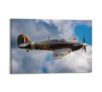 GTTHOK Military Fighter Aircraft Poster Hurricane Fighter Plane Decorative Painting Canvas Art Picture 08x12inch(20x30cm)