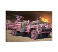 GTTHOK Military Vehicle Poster SAS Recon Vehicle Pink Panther Decorative Painting Canvas Art Picture 12x18inch(30x45cm)