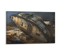 GTTHOK WW1 Vintage Tanks Poster Mark.5 British Heavy Tank Decorative Painting Canvas Art Picture 12x18inch(30x45cm)