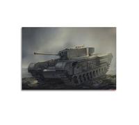 GTTHOK WW2 Vintage Tanks Poster Churchill British Infantry Tank Decorative Painting Canvas Art Picture 12x18inch(30x45cm)