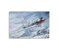 GTTHOK WWII Vintage Military Aircraft Poster Soviet La-5 Fighters Decorative Painting Canvas Art Picture 16x24inch(40x60cm)