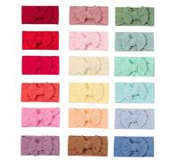 GTTUKK 18PCS Baby Soft Nylon Headbands Hairbands With Hair Bows,Elastics Head Wrap Hair Accessories for Newborn Baby Girls Infant Toddlers Kids (ONE SIZE FIT ALL)