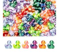 GTUDOR 100PCS 3D Printed Mini Ducks, Tiny Plastic Ducks Bulk Small Miniature Duck Charm Ornament Mini Animals Figures Party Home Garden Micro Landscape Decoration