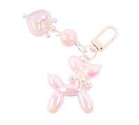 GTUDOR Balloon Dog Keychain with Crown Heart, Cute Dog Bag Charms for Women, Aesthetic Accessories for Car Key Purse Backpack, Pink, smallll