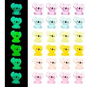GTUDOR Mini Resin Koala, 24Pcs Luminous Koala Figurines, Glow in The Dark Animal Ornament, Tiny Koalas Statues for Garden Doll Room Micro Landscape Home