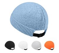 Gturytr Mens Brimless Hats Docker Beanie Skull Caps Unisex Winter Warm Beanie Adjustable Leather Buckle Street, A~light Blue, 7-7.25