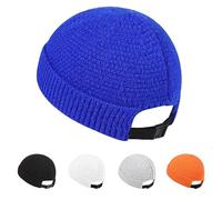 Gturytr Mens Brimless Hats Docker Beanie Skull Caps Unisex Winter Warm Beanie Adjustable Leather Buckle Street, A~blue, 7-7.25