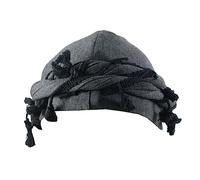 Gturytr Turban for Men Vintage Twist Head Wraps Durag Satin Lined Halo Turban for Women Modal and Satin Turban Scarf Tie, Deep Grey, Medium