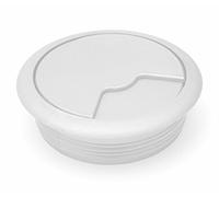 GTV 80 mm White PC Computer Desk Plastic Grommet Table Cable Tidy Wire Hole Cover