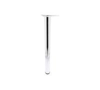 1 x 870mm Adjustable Brushed Chrome Breakfast Bar Worktop Support Table Leg 60mm Diameter