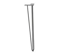GTV Arto Hairpin Legs Table Legs Furniture Feet Desk & Table Legs for Coffee Table and Bedside Table - Available in Height of 30 cm - 71 cm - Black Diameter 10 mm with 2 Rods / 3 Bars