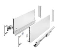 GTV Axis Pro Drawer Runners, Drawer Runners with Full Extension, White, Load Capacity up to 40 kg, Push to Open Systems, Free Access, Width: 450 mm, Height: 200 mm