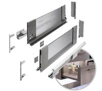 GTV - AXIS PRO Drawer System | Drawer with Glass Sides | Drawer | Drawer System | Height: 167 mm Length: 500 mm | Anthracite with Smoked Glass