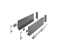 GTV Axis Pro Drawer System I Drawer Set with Full Extension and Integrated Cushioning I Anthracite I Load Capacity up to 40 kg I Soft-Close I Free Access I Width: 500 mm I Height: 168 mm