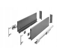 GTV Axis Pro Drawer System I Drawer Set with Full Extension and Integrated Cushioning I Anthracite I Load Capacity up to 40 kg I Soft-Close I Free Access I Width: 500 mm I Height: 168 mm