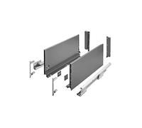 GTV AXIS PRO Drawer System I Drawer Set with Full Extension and Integrated Damping I Anthracite I Load Capacity up to 40 kg I Soft-Close I Free Access I Width 350 mm I Height 200 mm