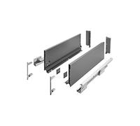 GTV AXIS PRO Drawer System I Drawer Set with Full Extension and Integrated Damping I Anthracite I Load Capacity up to 40 kg I Soft-Close I Free Access I Width 400 mm I Height 168 mm