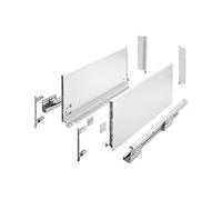 GTV AXIS PRO Drawer System I Drawer Set with Full Extension and Integrated Damping I White I Load Capacity up to 40 kg I Soft-Close I Free Access I Width 500 mm I Height 200 mm