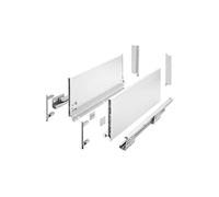 GTV AXIS PRO Drawer System I Drawer Set with Full Extension and Integrated Damping I White I Load Capacity up to 40 kg I Soft-Close I Free Access I Width 400 mm I Height 200 mm