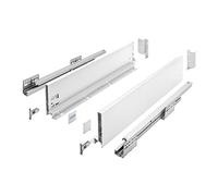 GTV AXIS PRO Drawer System I Drawer Set with Full Extension and Integrated Damping I White I Load Capacity up to 40 kg I Soft-Close I Free Access I Width 500 mm I Height 120 mm