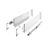 GTV AXIS PRO Drawer System I Drawer Set with Full Extension and Integrated Damping I White I Load Capacity up to 40 kg I Soft-Close I Free Access I Width 400 mm I Height 168 mm