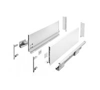 GTV AXIS PRO Drawer System I Drawer Set with Full Extension and Integrated Damping I White I Load Capacity up to 40 kg I Soft-Close I Free Access I Width 350 mm I Height 168 mm