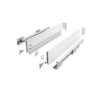 GTV AXIS PRO Drawer System I Drawer Set with Full Extension and Integrated Damping I White I Load Capacity up to 40 kg I Soft-Close I Free Access I Width 400 mm I Height 120 mm