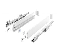 GTV AXIS PRO Drawer System I Drawer Set with Full Extension and Integrated Damping I White I Load Capacity up to 40 kg I Soft-Close I Free Access I Width 500 mm I Height 86 mm