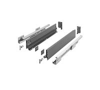 GTV Axis Pro Drawer System I Drawer Set with Full Extension I Anthracite I Load Capacity up to 40 kg I Push to Open with Synchronisation I Free Access I Width: 450 mm I Height: 86 mm