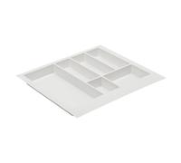 GTV Axispace Drawer Insert, Cutlery Tray for Drawers, Kitchen Cabinet, Plastic Cutlery Tray Cutlery Storage, White, 540 x 472 mm
