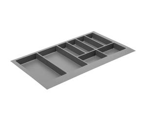 GTV - Axispace Drawer Insert I Cutlery Tray for Drawers Cutlery Insert Drawer Insert Kitchen I Kitchen Cabinet Plastic Cutlery Tray Cutlery Storage I Anthracite 840 x 472 mm