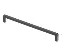 GTV BAGIO Furniture Handle, Modern Bar Handle with Angular Design, Drill Distance 192 mm, Total Length 200 mm, Made of Zinc Alloy, Includes Screws, Matt Black