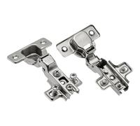 GTV BICJ Folding Door Hinge, 2 Phase Shockproof Action, 3D Adjustment, Slide-On Mount, with Locking Spring, Steel, Nickel-Plated