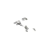 GTV BICN Twin Hinge H0, Furniture Hinge with Two-Stage Opening, 3D Adjustment, Slide-On Assembly, Closing Spring, for Double Doors, Nickel Plated Steel, Set of 2