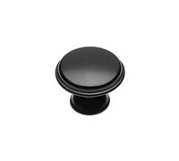 GTV Cento Knob Matt Black Diameter 28 mm Round Cabinet Knobs Kitchen Knobs Door Knob Drawer Handle Shell: Galvanised Painted