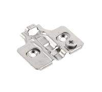 GTV Cross Mounting Plate for Silento Pro Hinges, PZ-HCSL3D-H0-BEO, Clip-On Technology for Quick Assembly, Eccentric Height Adjustment, Height H0, Nickel-Plated Steel