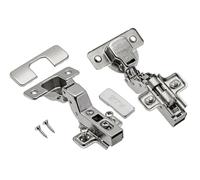 GTV ECHC Concealed Hinge with Soft-Close Damping, Clip-on Technology, 3D Adjustment, 35 mm Pot, 80,000 Cycles, for Kitchen Furniture, Includes Cover Caps, Pack of 1