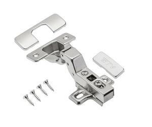 GTV ECHC Concealed Hinge with Soft-Close Damping, Clip-on Technology, 3D Adjustment, 35 mm Pot, 80,000 Cycles, for Kitchen Furniture, Includes Cover Caps, Pack of 1