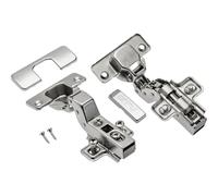 GTV ECHC ZM-ECHC0748-ZE Shackle Hinge, Soft-Close Cushioned Closure, Clip-On Mount, H0 Total Surmount, 3D Adjustment, Nickel Plated Steel
