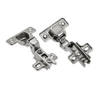GTV Furniture Hinge for Inset Doors BSH Hinge with Spring 3D Adjustment Slide-On Sliding Technology Crank H0 Includes Cross Mounting Plate H2 Steel